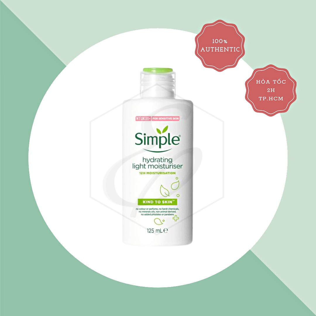 [Mẫu mới 2020] Kem dưỡng ẩm Simple Hydrating Light Moisturiser 12h - 125ml